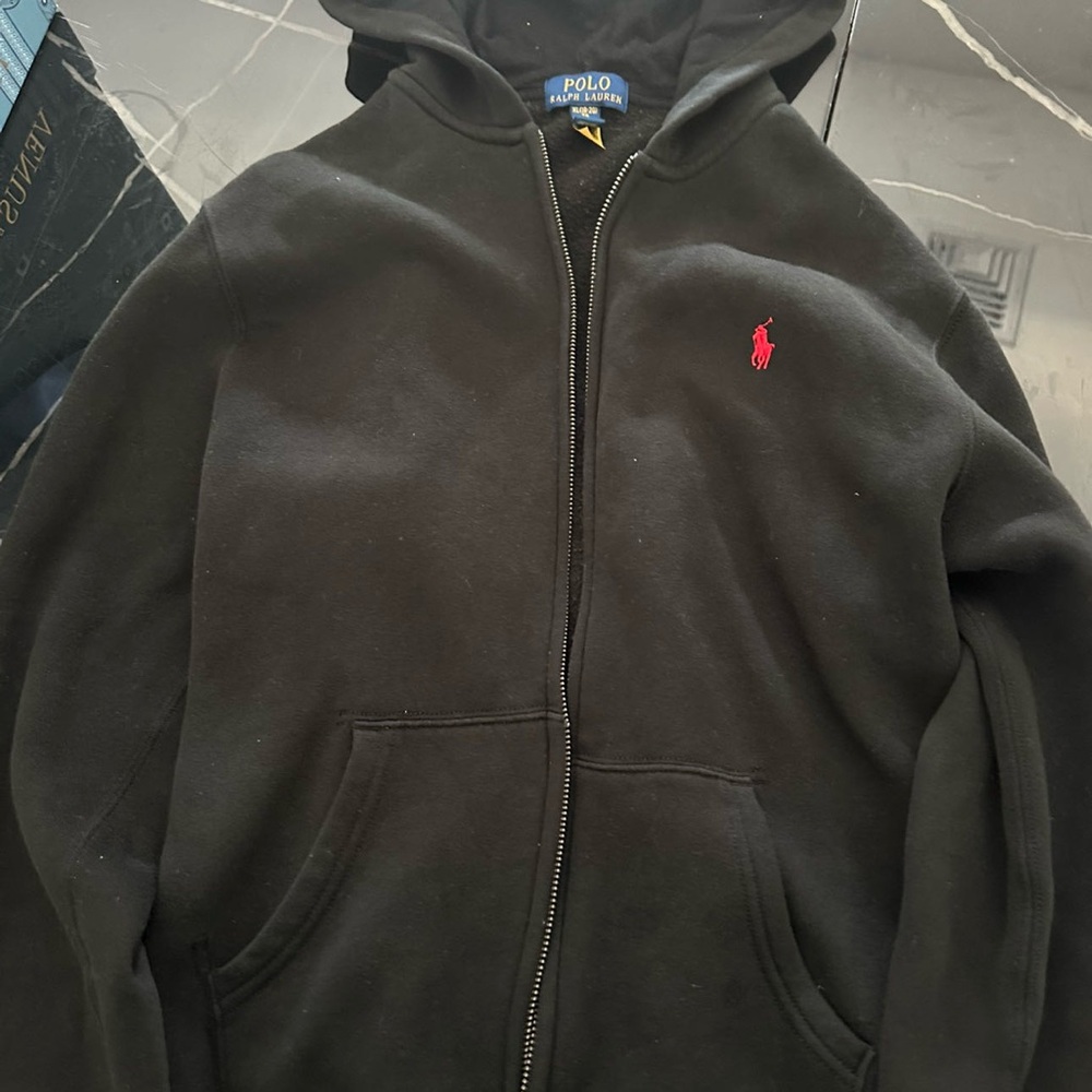 Polo by Ralph Lauren Black Zip-Up Hoodie for Men